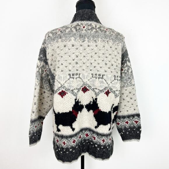 VTG Hand Knit Metropolitan Chunky Sweater Tunic Wool Blend Scottish Terrier Md - Picture 4 of 9